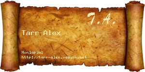 Tarr Alex névjegykártya